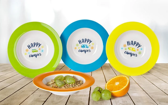 Berger Happy Camper Melamin Suppenteller-Set 4tlg. 1 Berger Happy Camper Melamin Suppenteller-Set 4tlg.